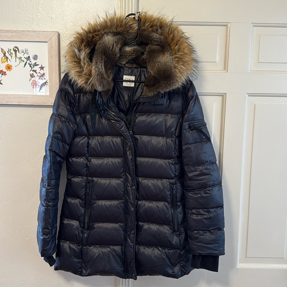 Urban Outfitters S13 Puffer Fur Down Coat Detachable Hoot Black M